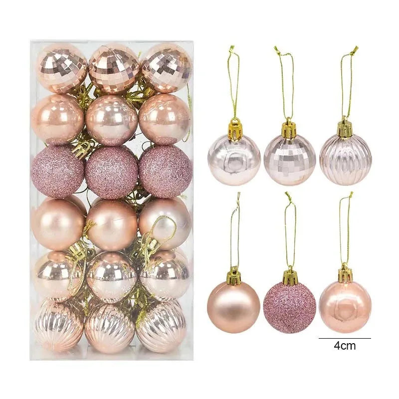 1Box ​​Christmas Balls Joulukuusi koristeet pallo joulua roikkuu puun riipus kotijuhlat 2023 Uuden vuoden lahja Noel Navidad