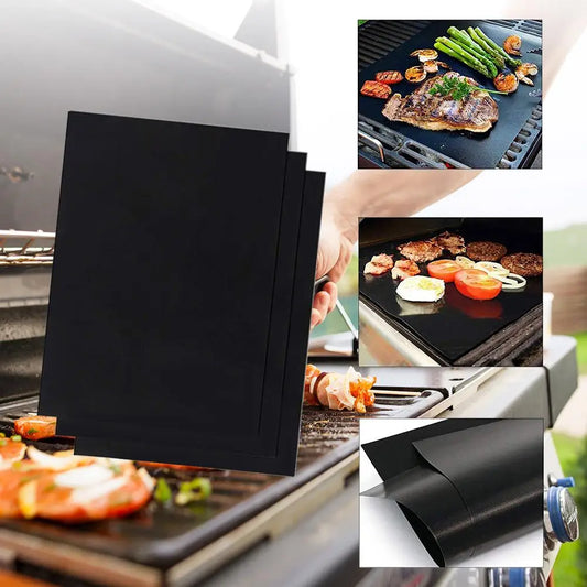 1-10pcs BBQ Grill Mat Nelepřice pečecí rohož opakovaně použitelná tepelná odolná grilovačka venkovní vaření grilovací rohož 40x50cm BBQ plech