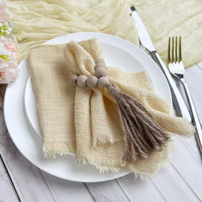 6PCS Napkins 32x32cm Cotton Cloth Gauze Retro Burr Rustic Kitchen Towel Dining Place Mat Wedding Party Linen Napkin Table Decor