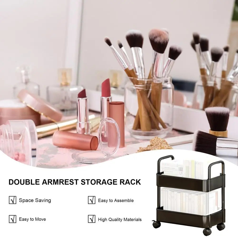 Rolling Storage Cart 20lbs Maximální nakládací kapacita 2 Volný vozík úrovně na kolech pro kuchyňské doplňky v koupelně