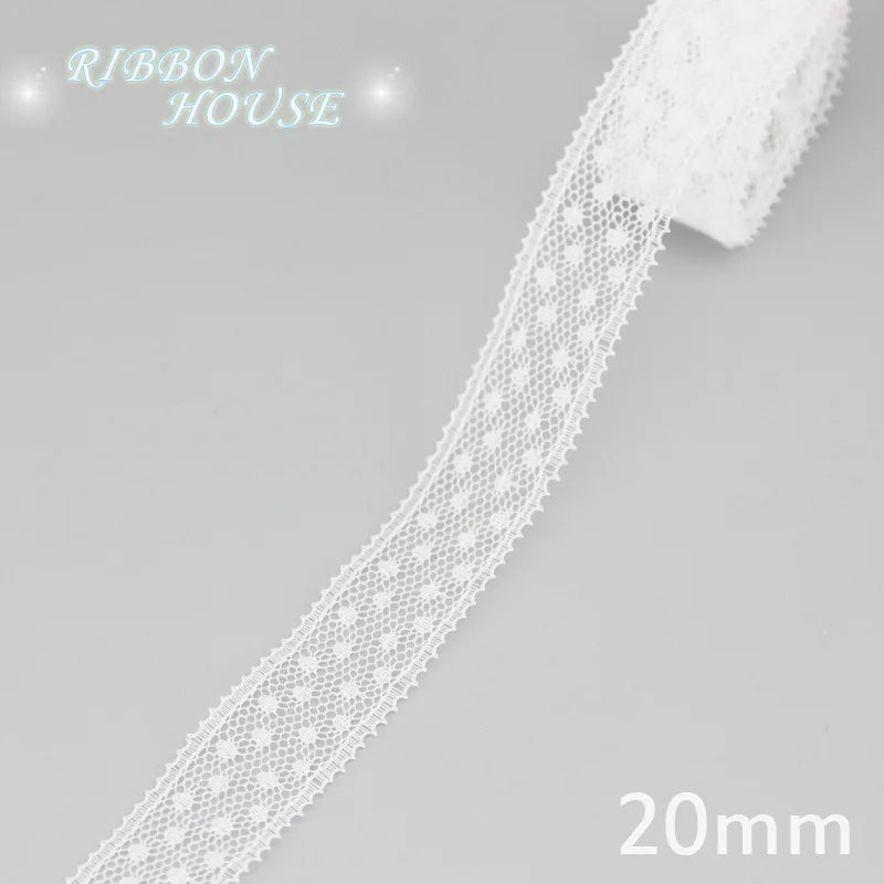 (5 yards/roll) white Lace ribbon fabric Webbing Decoration Lovely gift packing polyester Material