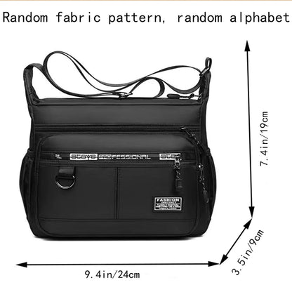 Men's Waterproof Crossbody Bag - Large Nylon/Oxford Shoulder Bag for Travel & Work (Casual Anti-Theft Sling Pack)