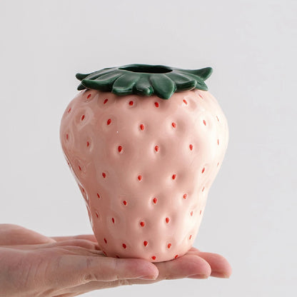 Strawberry ceramic vase, flowerpot, living room, home decoration and ornaments
