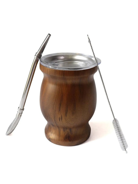 230ML Yerba Mate Cup Set Stainless Steel Includes Double Cleaning Brush Straw Anti Scalding Insulated Cup Home Teaware