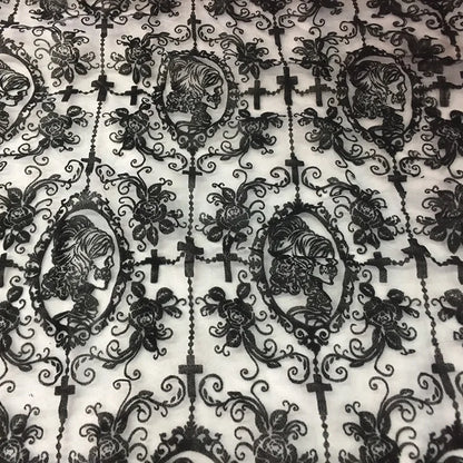 Gothic Lolita Black Lace Fabric Gauze DIY Women's Clothing Couture Material Accessories Couture Sewing Accessories Lace Fabric
