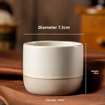 100/180/230ml Ceramic Coffee Cup Handmade Ceramic Round Japanese Tea Cup Easy To Clean BPA Free Suitable for Coffee Latte Tea