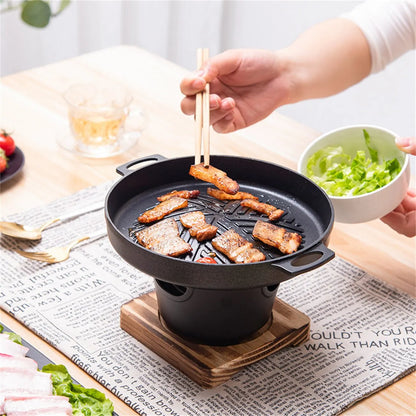 Mini BBQ Alcohol Stove Barbecue Grill Japanese One Person Cooking Oven Detachable Outdoor BBQ Plate Roasting Meat Tools