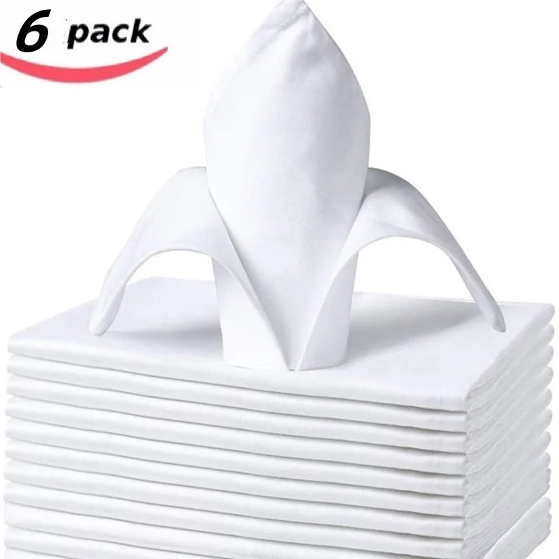 100 polyester (45x45cm) RESTAURANT DINNER CLOTH LINEN WHITE NAPKINS CLEAN CLOTHES Kitchen towels of cloth