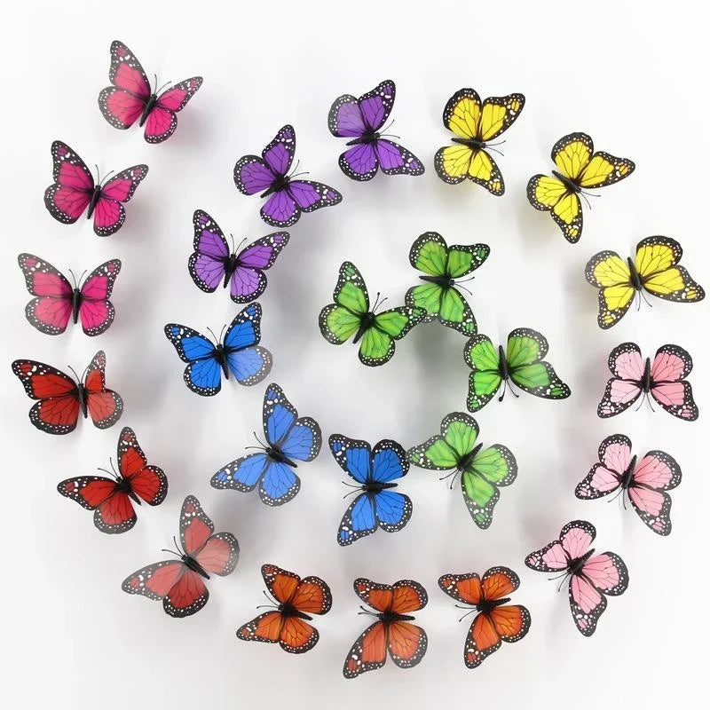 New 10Pcs 4.72 In Monarch Butterfly Decoration Stickers Fake Butterflies for Crafts Artificial Wall 3D Home Decor