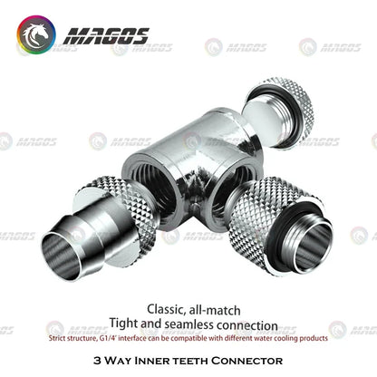 3 -Wege weibliche G1/4 -Gewinde -Form -Wassersplitter -Anpassung für Computerschlauchrohranschluss Wasserkühlsystem