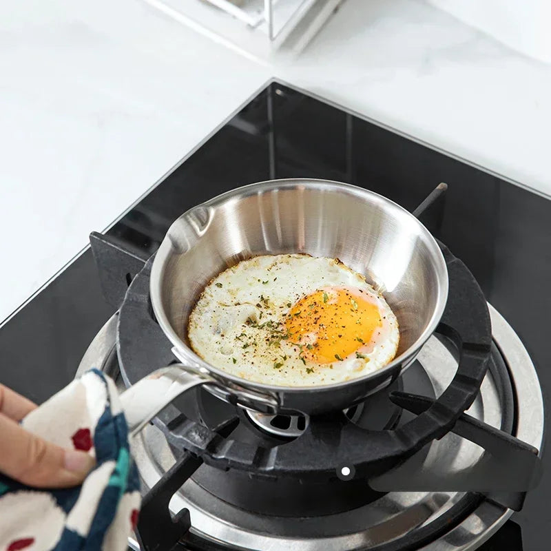 Shimoyama 12cm eggpanne non-stick omelett frokost matlaging kasserolle rustfritt stål kjøkken liten steke skillet panne kokekar