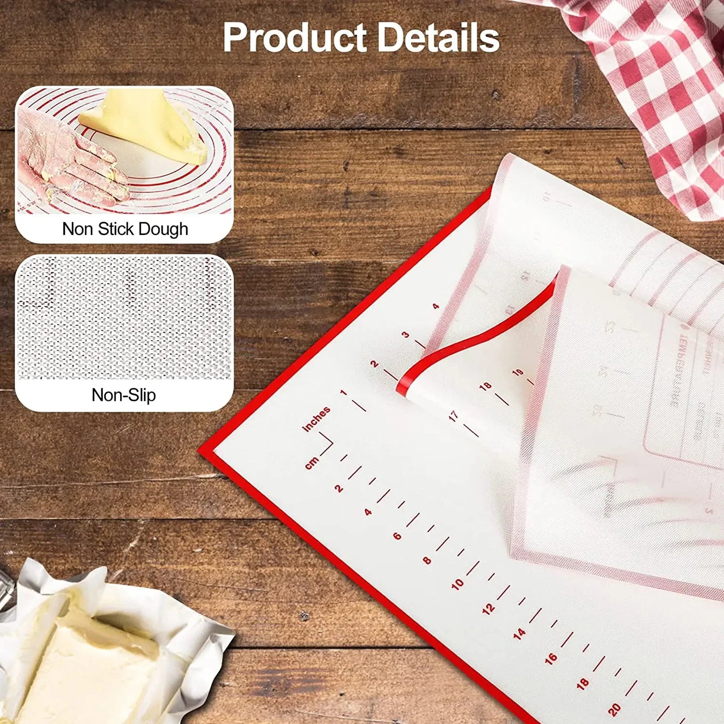 Large Kneading Dough Mat Silicone Table Mats Pad Sheet Baking Mat Pizza Cake Dough Maker NonStick Pastry Rolling Pad Bakeware