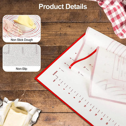 Large Kneading Dough Mat Silicone Table Mats Pad Sheet Baking Mat Pizza Cake Dough Maker NonStick Pastry Rolling Pad Bakeware