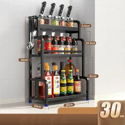 Knife Stand Door Organizer Spices Spice Racks Rack Jars Cutting Seasoning Drain Kitchen 2/3layers Condiments Storage Rack Board