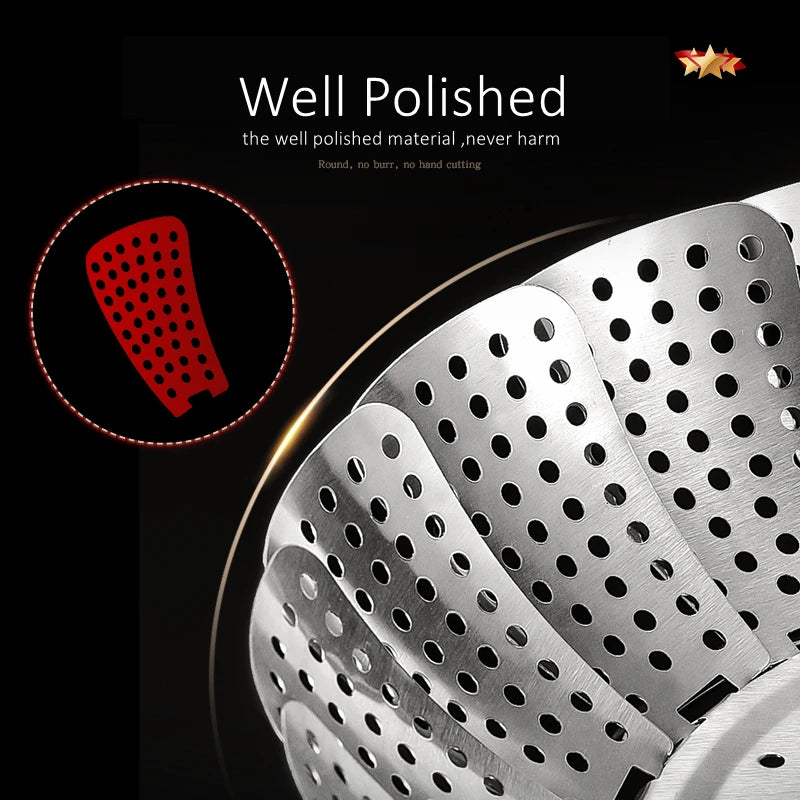 GEDO Foldable and Detachable Steaming Plate 277mm Diameter Steamer with Drainage Holes Easily Clean Chinese Breakfast Cookware