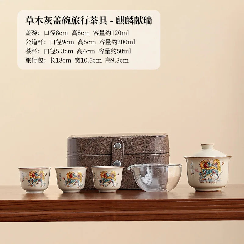 Chinese Style Ceramic Creative Travel Tea Set Household Office Kung Fu Tea Set Portable Outdoor Brewing Teapot Tea Set Gift New