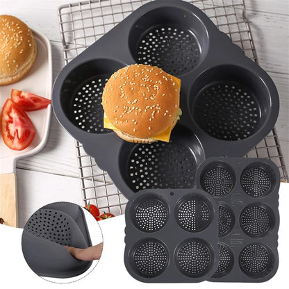 Hamburger Baking Mold Silicone mould Food Grade Bread Bun Baked Plate Non-Stick cake Pan Home Kitchen Bakeware BPA Free