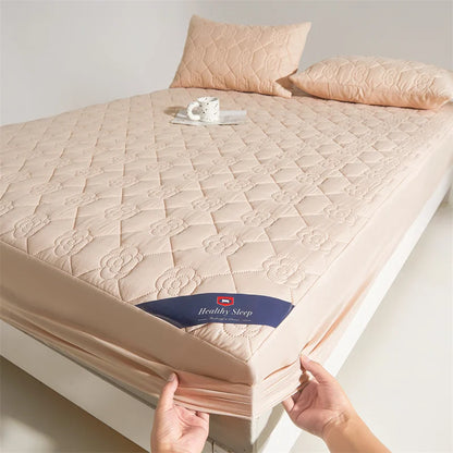 1pc Waterproof Mattress Protector (no Pillowcases), Soft and Breathable Fitted Sheet with Deep Pocket for Single or Double Bed