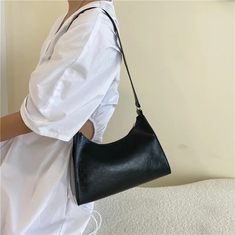 Bolsa de compras requintada requintada de moda Bolsas de ombro casuais de feminino de couro feminino para mulheres bolsas de cor sólida para mulheres 2021