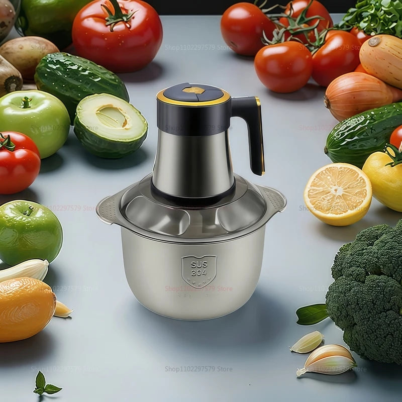 Multifunktions-Edelstahlmixer für Fleisch, Obst, Gemüse, Küchenmaschinen, elektrischer Fleischwolf mit fünf Geschwindigkeiten für die Küche