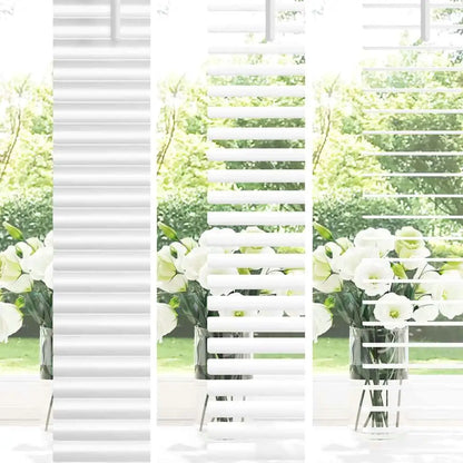 Persiane manuali in alluminio bianco con tende per la decorazione domestica Trattamento per finestre con filtraggio della luce regolabile