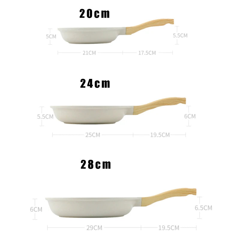 Langlebige Bratpfanne Wok Pfanne Nicht-Stick-Keramik-Topf-Induktion Gasherd Universal Cookware Steak Kochtuch