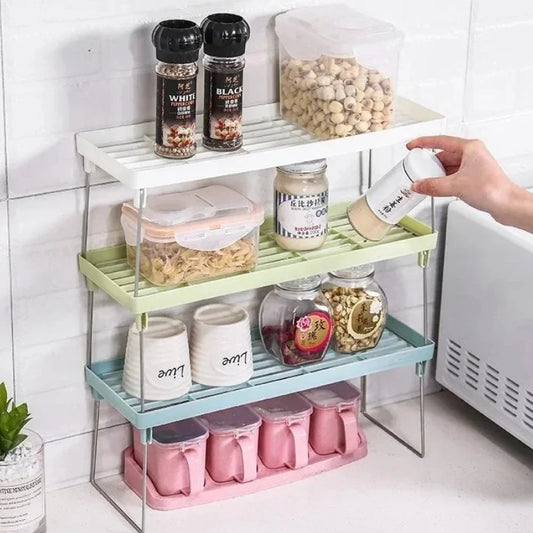 1pc Multifunctional Storage Racks Household Sundries Makeup Organizer Space Saving Kitchen Seasoning Bottle Storage Shelf