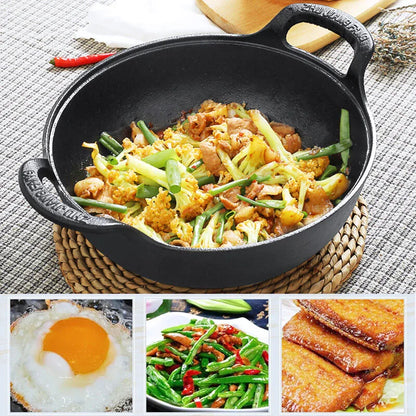 GHAS Iron POT non rivestita e non bastone Wok Casseruole cucina cucina pentola padella ghisa pentola wok padella friggita dropshipping