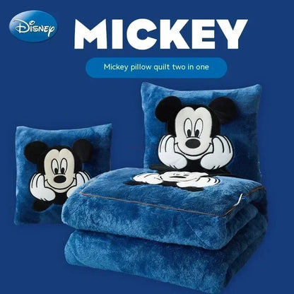 Disney Stitch Throw Pillow Blankets Two In One Kawaii Flannel Pillow Thickened Nap Blanket Living Room Child Bedroom Decoration