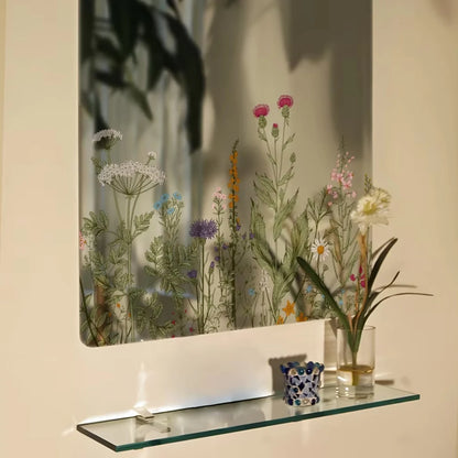 Wild flowers Wall Stickers for Kitchen Backsplash, Botanical Wall Border Sticker, Peel and Stick, Dining Room Decoration