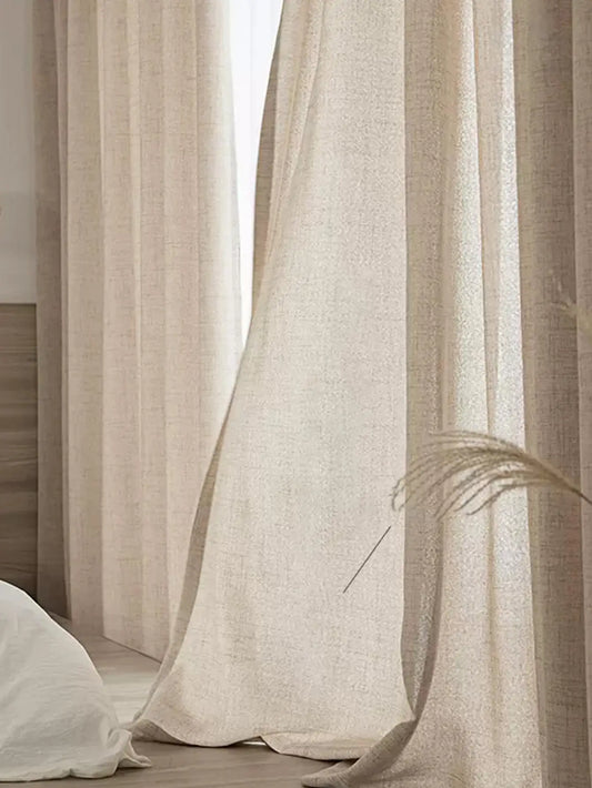 Japanese style thickened cotton and linen semi shading curtains for bedrooms, living rooms, and curtains