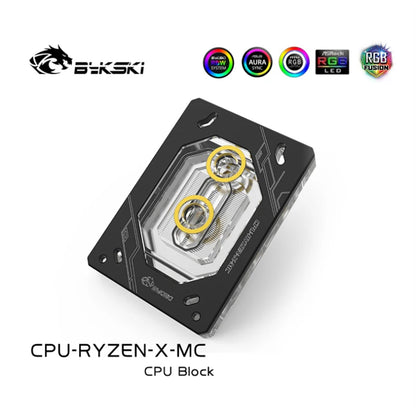 Uso do bloco de água da CPU BYKSKI para AMD RYZEN3000 AM3 AM4 AM5 1950X TR4 X399 X570 MOTERBOOL / 5V 3PIN RGB RADIADOR DE luz / cobre