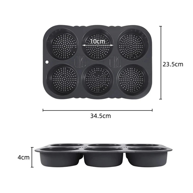 Hamburger Baking Mold Silicone mould Food Grade Bread Bun Baked Plate Non-Stick cake Pan Home Kitchen Bakeware BPA Free
