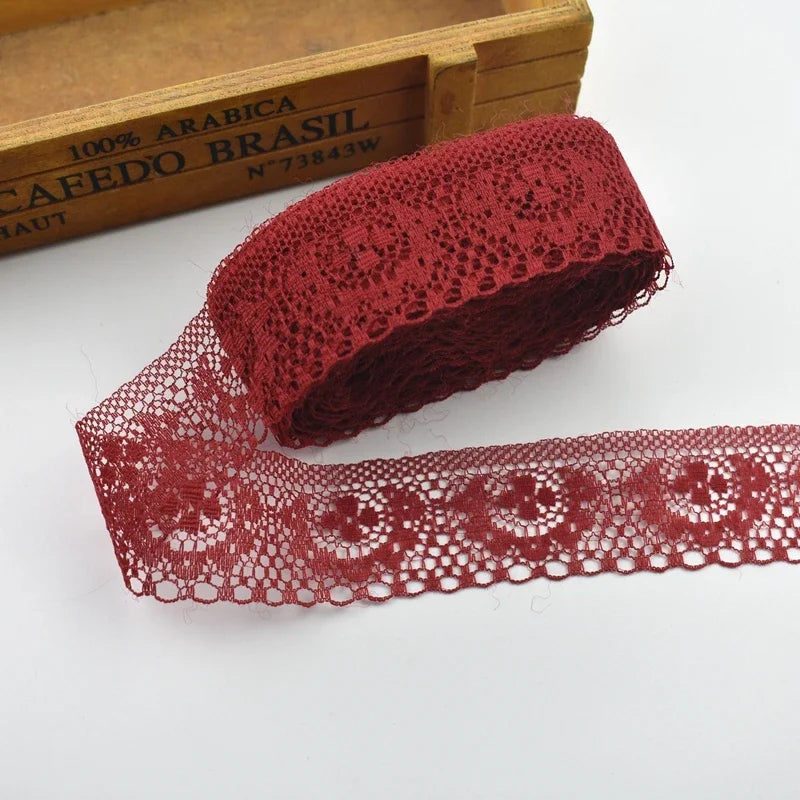 10 Yards/Lot High Quality Beautiful Lace Ribbon Tape 40MM Lace Trim DIY Embroidered For Sewing Decoration african lace fabric