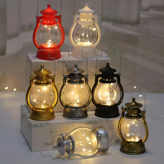 LED Lantern Retro Night Light Decoration Lantern Halloween Vintage Castle Hanging LED LYS RETRO Hengende stearinlys Lantern