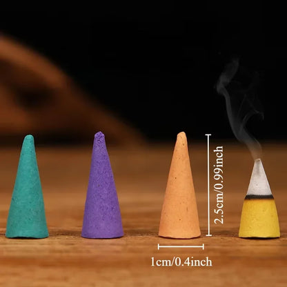 60Pcs Scented Incense Cones Anxiety Relief Fragrance Incense Cones Natural Scents Granules Meditation Relaxation Sandalwood Cone