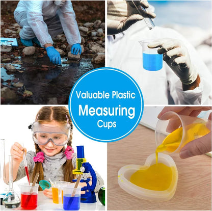 1/2/3pcs 100ml Test Measuring Cups Plastic Lab Beaker Graduated Mug Beaker Kitchen Tools Laboratory Volumetric Measuring Cups