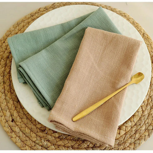 4PCS Table Napkins,40X40cm Cotton Linen Kitchen Tableware Towel,Soft Durable Cloth,Washable and Reusable Placemat