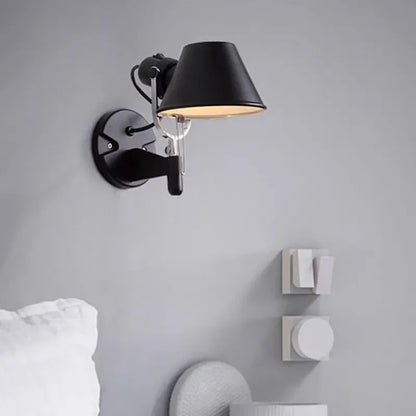 Italian Long Arm LED Wall Lamp Silver Black Metal Bedroom Study Reading Lights E27 Switch Rotatable Adjustable Lighting Decor