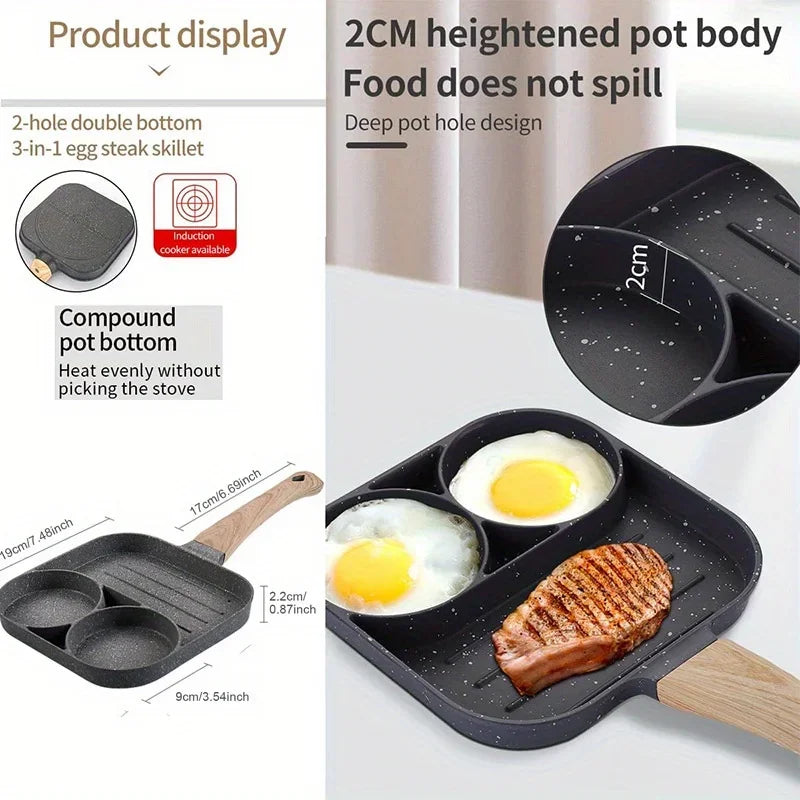 Keuken ei koekenpan anti-aanbak pannenkoek pannen 3/4-cups kookgerei pancake pan eier pan geschikt voor gasfornuis inductiekoker 1 pc