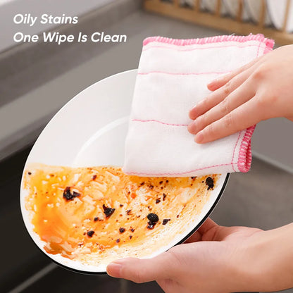 20Pcs Kitchen Towels Cotton Dishcloth Super Absorbent Non-stick Oil Reusable Cleaning Cloth Kitchen Daily Dish Towels