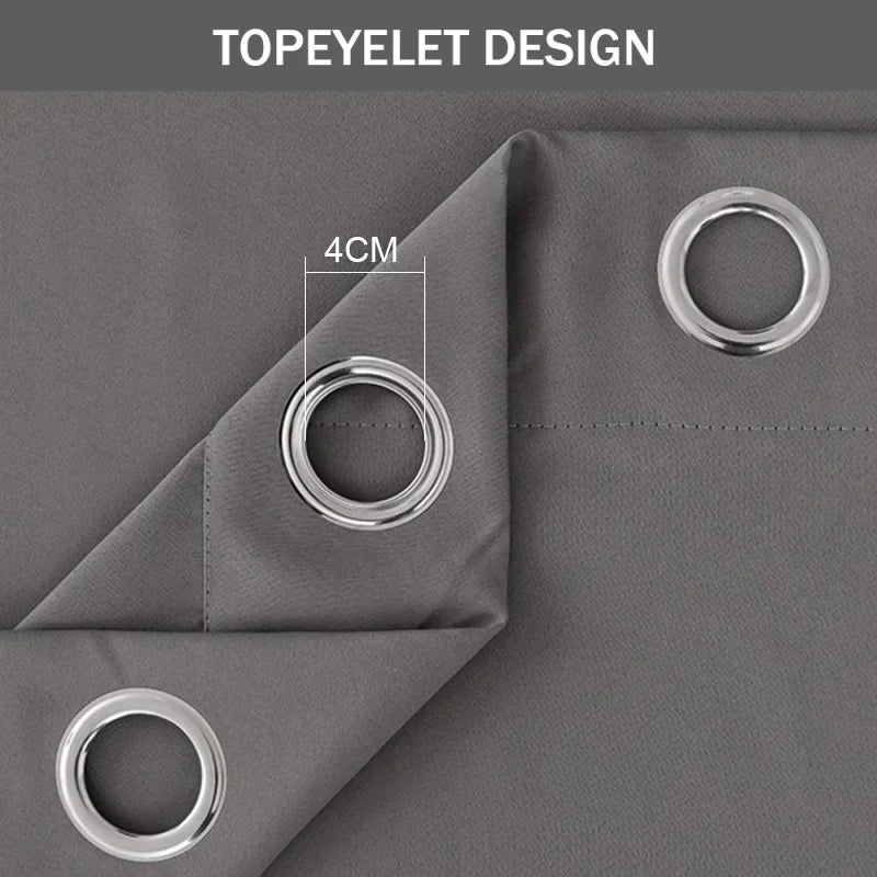 Tenda oscurante da 2 pezzi, oscurante e riducente la luce, tinta unita, per studio, camera da letto, cucina, soggiorno