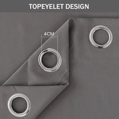 Tenda oscurante da 2 pezzi, oscurante e riducente la luce, tinta unita, per studio, camera da letto, cucina, soggiorno