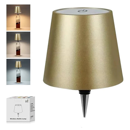 USB Charge Bottle Table Lamp Touch Control 3 Colors and Stepless Dimming Night Lamp For Restaurant Bar Wine Bottles Desk Lights