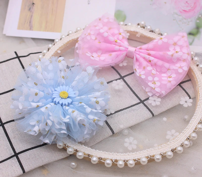 6cm 5yards floret tulle daisy ribbon roll diy χειροποίητα σκάφη στολίδι στολίδι ψήσιμο κερασιών άνθη τυπωμένα πλέγμα υφάσματα