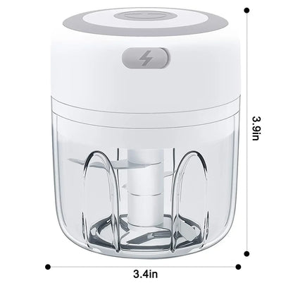 300ML elektryczny rozdrabniacz do czosnku USB ładowanie żywności warzywa kruszarka do mięsa ze stali nierdzewnej Mini Chili Tłuczek do czosnku gadżety kuchenne