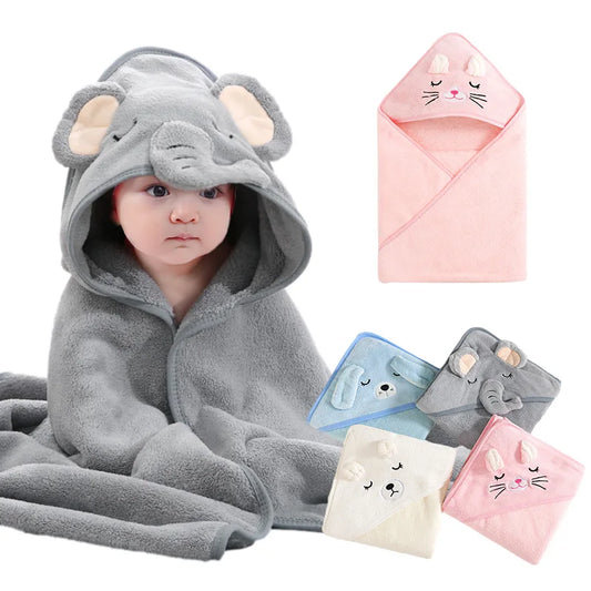 Cartoon Puppelchen Bad Handdicher mëll Newborn Hooded Handduch Deldlethle Baddro Badbobe Waarden Swaddle fir Jongen Al23