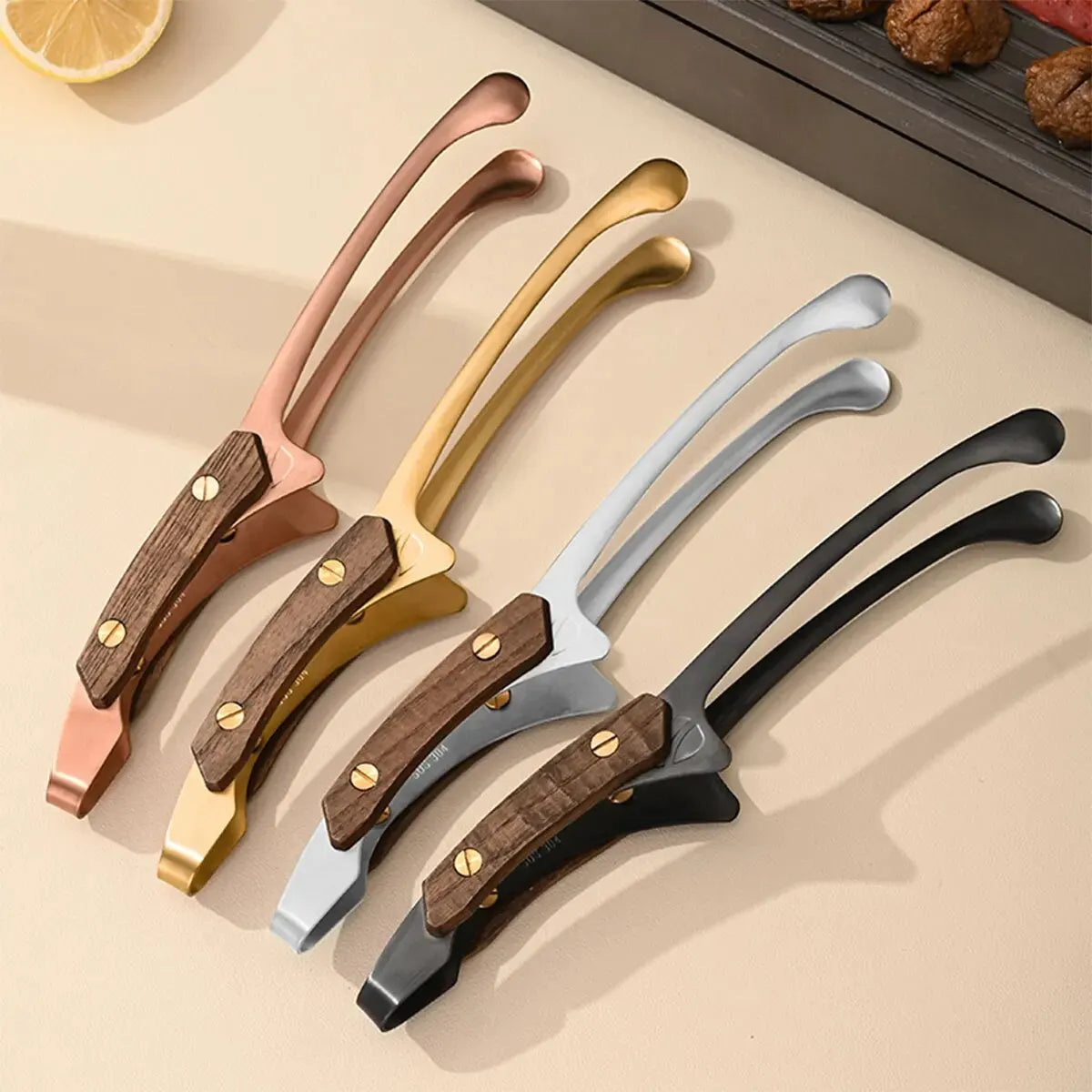 304 Edelstol Steaks Clip bbq Tongs Fritten Fëschbladbluë Broutbréif Bitch Toolkake Gatel Catel Catel Catel Clip