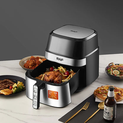 8L Large Capacity Smart Electronic Digital Deep Fryers Without Oil  Multi-Function  With Touchscreen Household Air Fryer