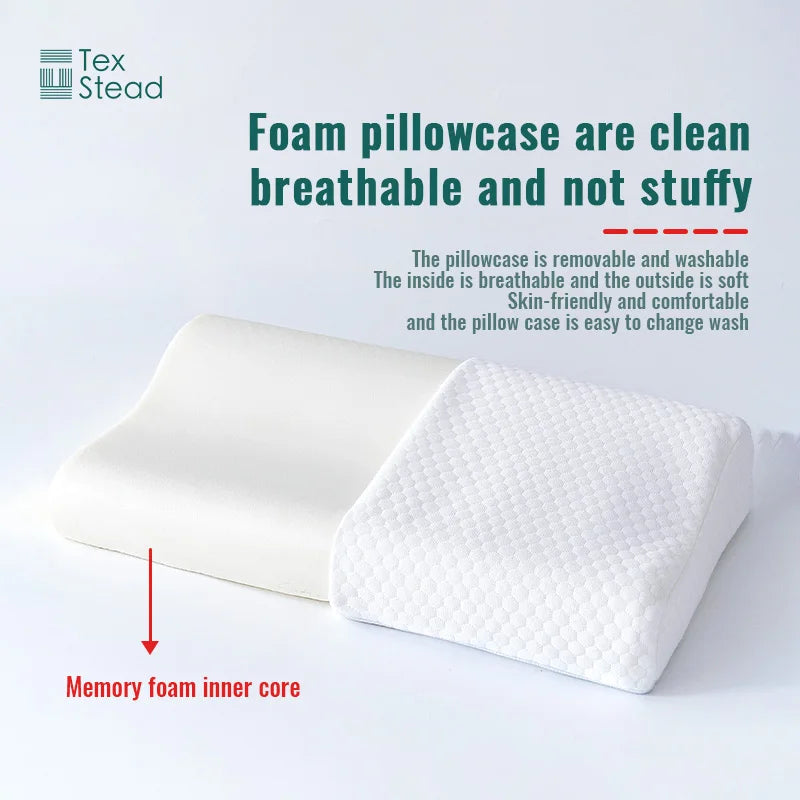 1pc Memory Foam Pillow For Sleeping, Ergonomic Contour Cervical Pillow, Neck Support Pillow For Bed